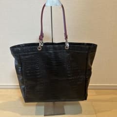 un jour un sac アンジュールアンサック　ハンドル付き　クロコ型押し