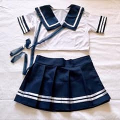 コスプレ ハーフ丈 超 ミニスカ セーラー服 レディース Mのサムネイル