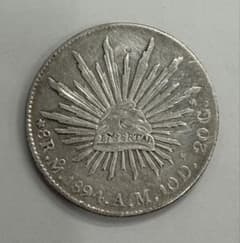 1894年- Mo AMメキシコ 8レアル 自由の帽子大型銀貨 荘印あり - メルカリ