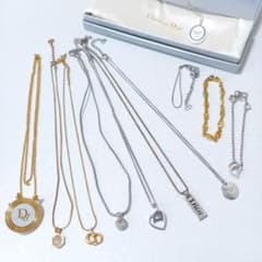 Dior necklace and bracelet bulk sale, 10 pieces, gold.