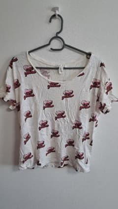 Forever 21 半袖Tシャツ ホワイト ハート柄 Lサイズ　古着　白Tのサムネイル
