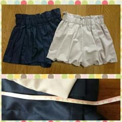 ネイビーとベージュのキュロットスカートのサムネイル