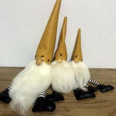 新作！クリスマス「トムテ」フェイクレザーyellow×デニム 3体セットのサムネイル