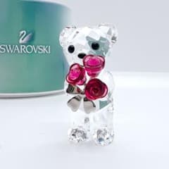 【箱付】スワロフスキー クリスベア くま 赤いバラ 薔薇 リボン 入手困難 廃盤 箱付】スワロフスキー クリスベア くま 赤いバラ 薔薇 リボン 入手困難
