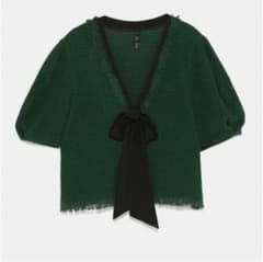 zara リボン付きツイードトップスのサムネイル