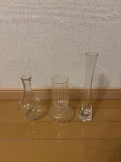 ガラス製フラワーベース 3点セット 花瓶のサムネイル