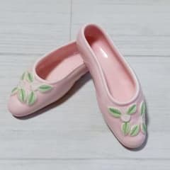 陶器 バレエシューズ 置物 ピンク レトロ当時物 オブジェ 2個セット
