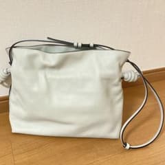 ロエベ フラメンコ ショルダーバック アイボリー 2WAY ロゴ