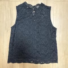 INGNI レース ノースリーブ トップス ブラックのサムネイル