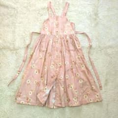 ピンクハウス 花柄ジャンパースカート ロングワンピース ピコフリル リボン ピンクハウス 花柄ジャンパースカート ロングワンピース ピコフリル
