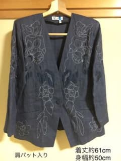麻　刺繍　ジャケットのサムネイル