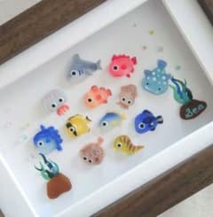 シーグラスアート 海 ひし形な水族館 波に揺られてゆらゆらな海 - メルカリ