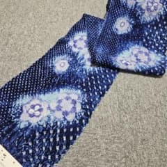有松鳴海絞り 浴衣反物 藍染め 花柄 - メルカリ