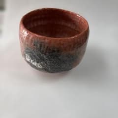 金継茶碗 (きんつぎ)赤楽　銘『梶の葉絵』陶器 佐々木輝夫作　茶道具 金継茶碗 (きんつぎ)赤楽 銘『梶の葉絵』陶器 佐々木輝夫作 茶道具