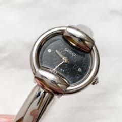 【稼働品】GUCCI■GG文字盤　バングル　レディースウォッチ