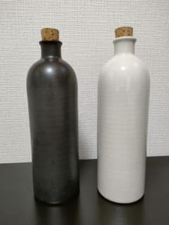 信楽焼 ラジウム鉱石ボトル 白色&黒色2本セットのサムネイル
