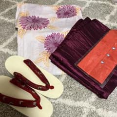 【LONGLONG様専用】ダリア柄浴衣セットのサムネイル