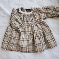 EASTBOY チェック柄 長袖ワンピース 80cmのサムネイル