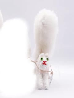 ☆アンティークシュタイフ風トムキャットホワイト☆ ぬいぐるみ 作家