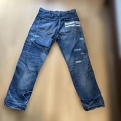 桃太郎ジーンズ デニムパンツ W34 ダメージ加工 日本製のサムネイル