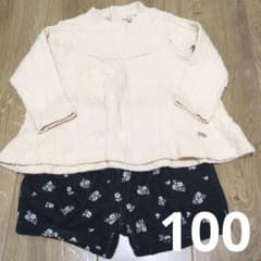 最終価格　プティマイン　チュニック　花柄　ショートパンツ 100cm