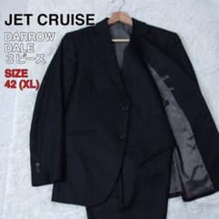 JET CRUISE 麻布テーラー 3ピース セットアップスーツ ストライプ 黒 JET CRUISE 麻布テーラー 3ピース セットアップスーツ ストライプ 黒