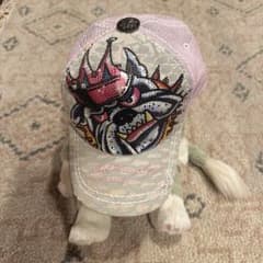 エドハーディー Ed Hardy スワロフスキー 刺繍キャップ ピンク - メルカリ