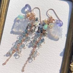 14kgf ピンクゴールド 人魚姫の夢 タンザナイト モスアクアマリン