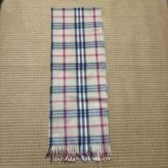 チェック柄 フリンジマフラー ベージュ