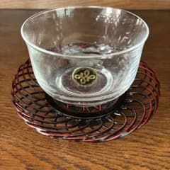 HOYA冷茶用グラスとランタイ漆器の茶托５脚セットのサムネイル