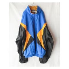 90s USA古着 BLAZER ナイロンジャケット ブルゾン 青 黄 黒 XLのサムネイル
