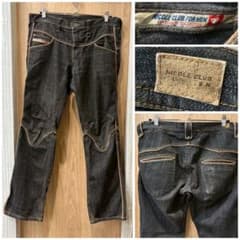 NICOLE CLUB ニコルクラブ デニムパンツ 牛革アクセント48古着屋購入 