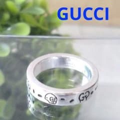 良品 GUCCI ゴースト スカル リング シルバー925 表記10 刻印 指輪