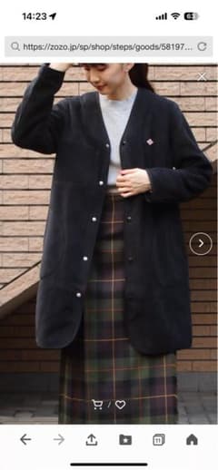 DANTON 黒 ボタン付きロングコート サイズ38のサムネイル