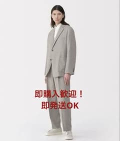MUJILABO無印良品 リネン混ウールジャケットM・パンツLセットアップ