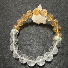 虹が見えるシトリンのクリスタルのブレス 9ミリ - メルカリ