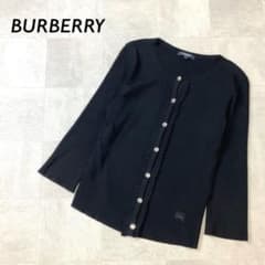 BURBERRY LONDON フリル リブ カーディガン 七分袖 ブラック BURBERRY LONDON フリル リブ カーディガン 七分袖 ブラック - メルカリ