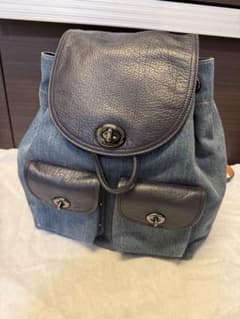 COACH デニムレザー リュック バックパックのサムネイル