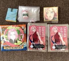 NARUTO 하루노 사쿠라 5점 캔 배지, 악스타, 냐르토, 미니 색지