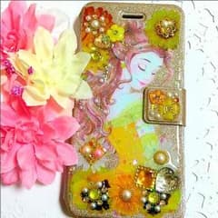 ♡新作♡ 美女と野獣❁﻿ベル iPhone6/6s 手帳型 フラワーシールのサムネイル