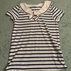 a.r.w セーラーカラー ボーダー 半袖Tシャツ Lのサムネイル
