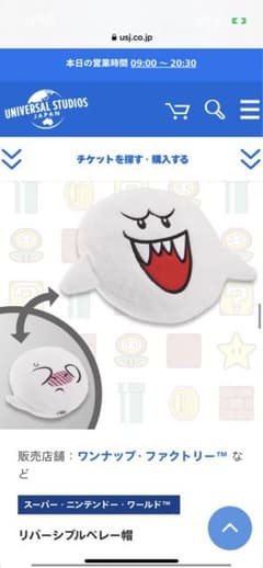 テレサ　ベレー帽　USJ Nintendo 帽子　スーパーマリオ　ユニバのサムネイル
