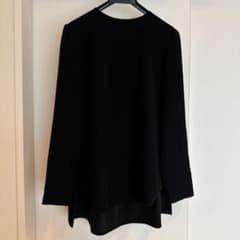 YOKOCHANブラック 長袖 ブラウス ギャザーのサムネイル