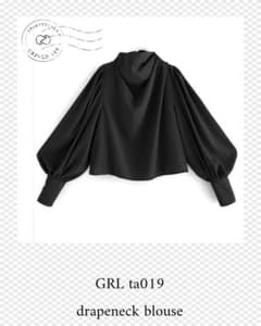 GRL ドレープネックブラウス ta019 ブラックのサムネイル