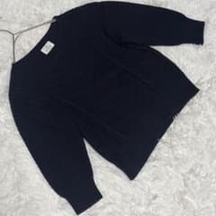LANVIN en Bleu ケーブル編み紺ニット Mのサムネイル
