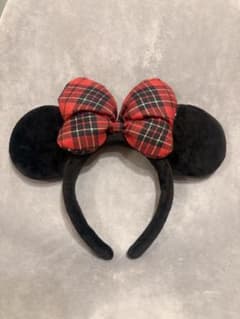 【美品】ディズニー ミニー カチューシャ 赤チェックのサムネイル