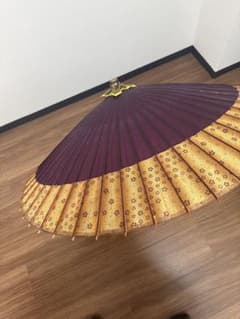 【京都祇園 かさ源】京和傘 蛇の目傘 紫×金 観賞用・リメイク素材・骨董品 京都祇園 かさ源】京和傘 蛇の目傘 紫×金 観賞用・リメイク素材・骨董