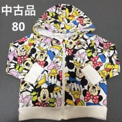 中古品 ディズニー 総柄 ジップパーカー 80のサムネイル