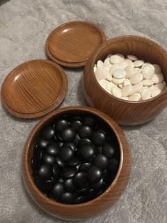 蛤碁石30号 欅碁笥付 那智黒セット - メルカリ