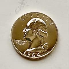 C905 1964年 クオーター銀貨プルーフ ワシントン アメリカ - メルカリ